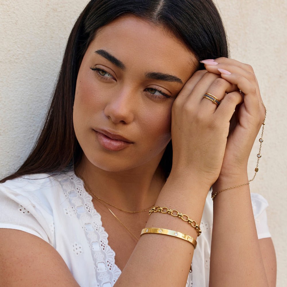 Layered Kaili Blue Crystal Ring - Beautiful Earth Boutique