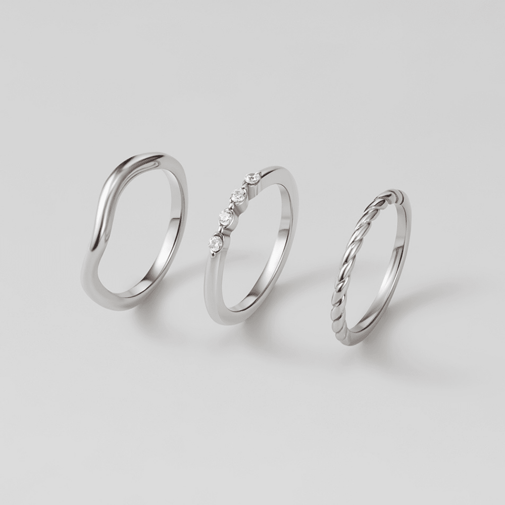 Lia Crystal & Silver Stack Ring - Beautiful Earth Boutique