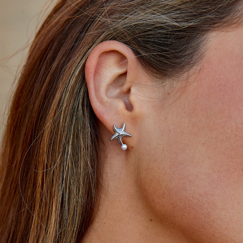 Naia Shell & Starfish Silver Earrings - Beautiful Earth Boutique
