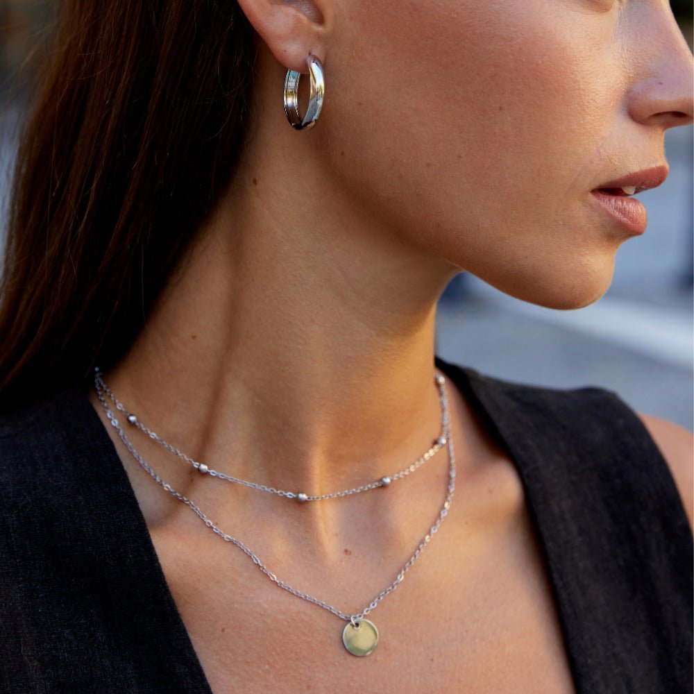 Nona Classic Silver Hoop Earrings - Beautiful Earth Boutique