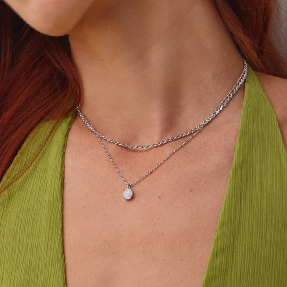 Orea Silver Opal Necklace - Beautiful Earth Boutique