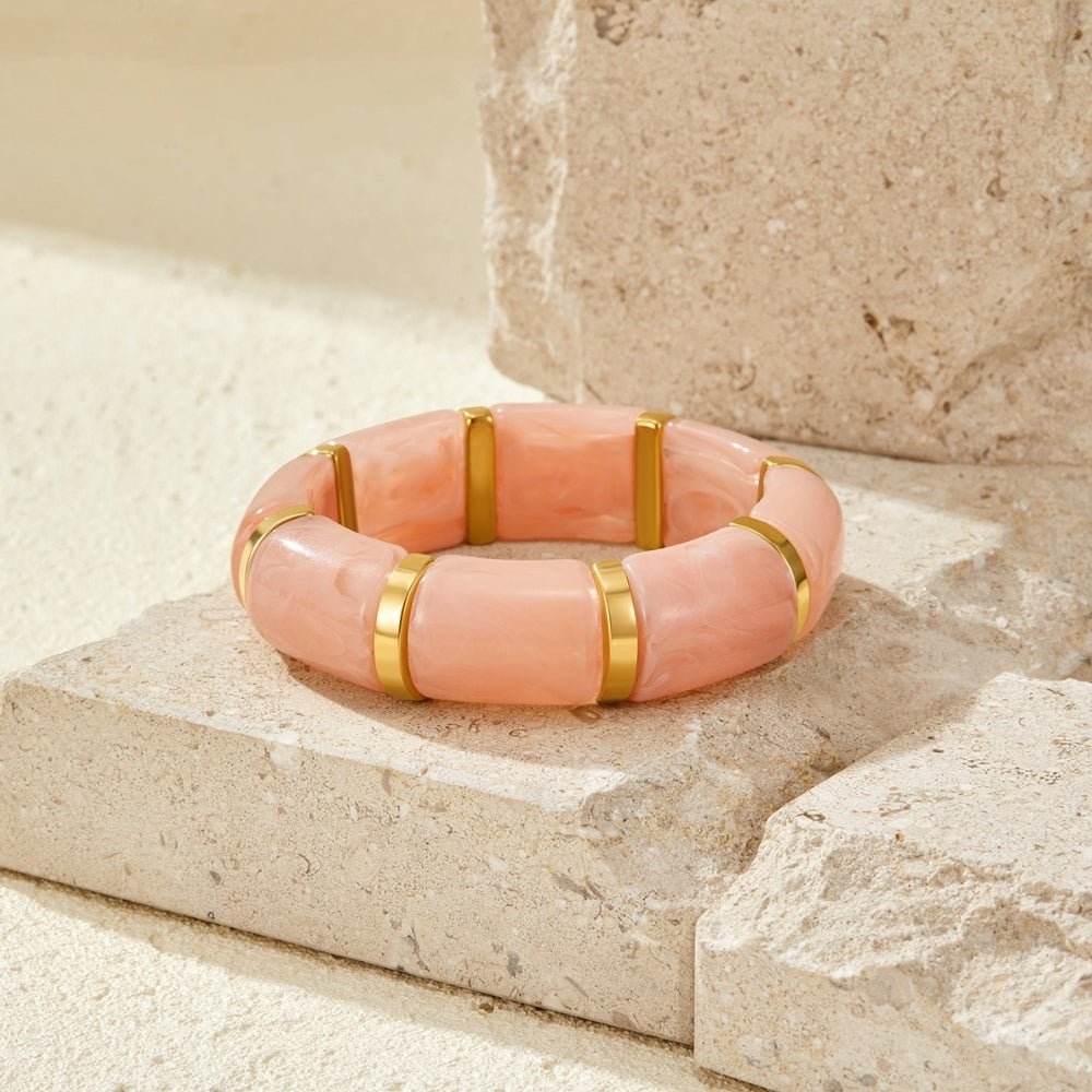 Priya Elastic Blush Pink Bracelet - Beautiful Earth Boutique