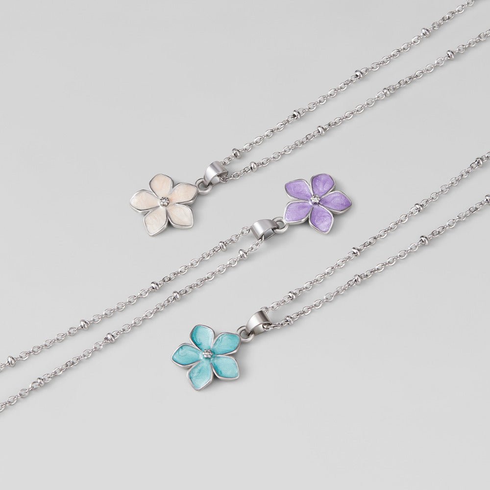 Purple Sakura Bloom Silver Necklace - Beautiful Earth Boutique