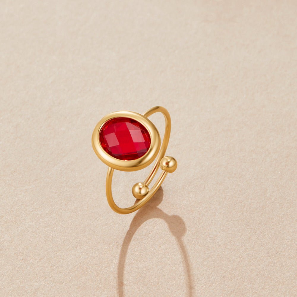 Ruby Crystal Gold Ring - Beautiful Earth Boutique