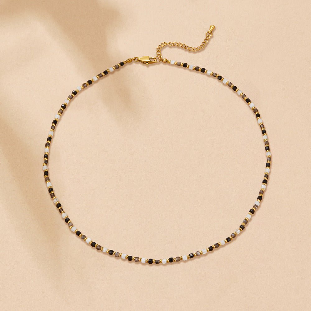 Serene Monochrome Bead Necklace - Beautiful Earth Boutique