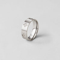 Silver Crystal Clover Band Ring - Beautiful Earth Boutique