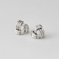Silver Maxi Twist Stud Earrings - Beautiful Earth Boutique