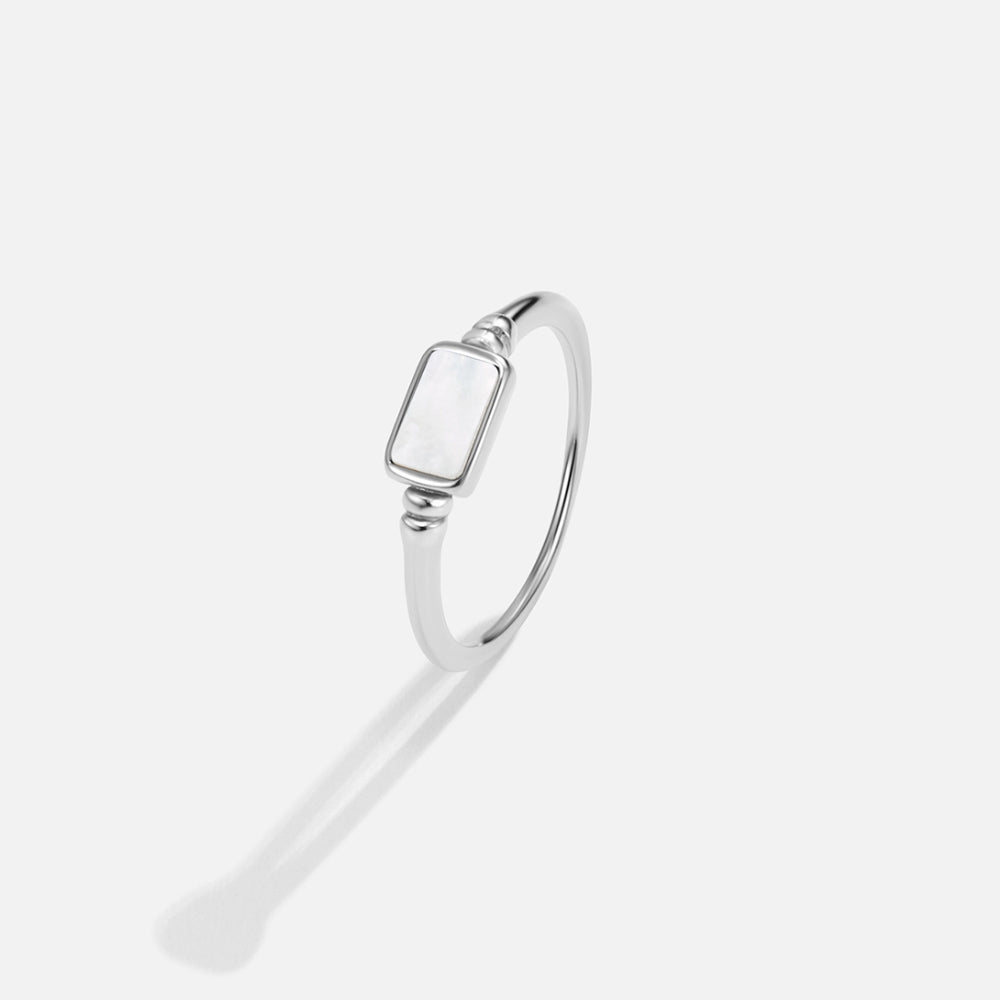 Silver Moonlight Pearl Shell Ring - Beautiful Earth Boutique