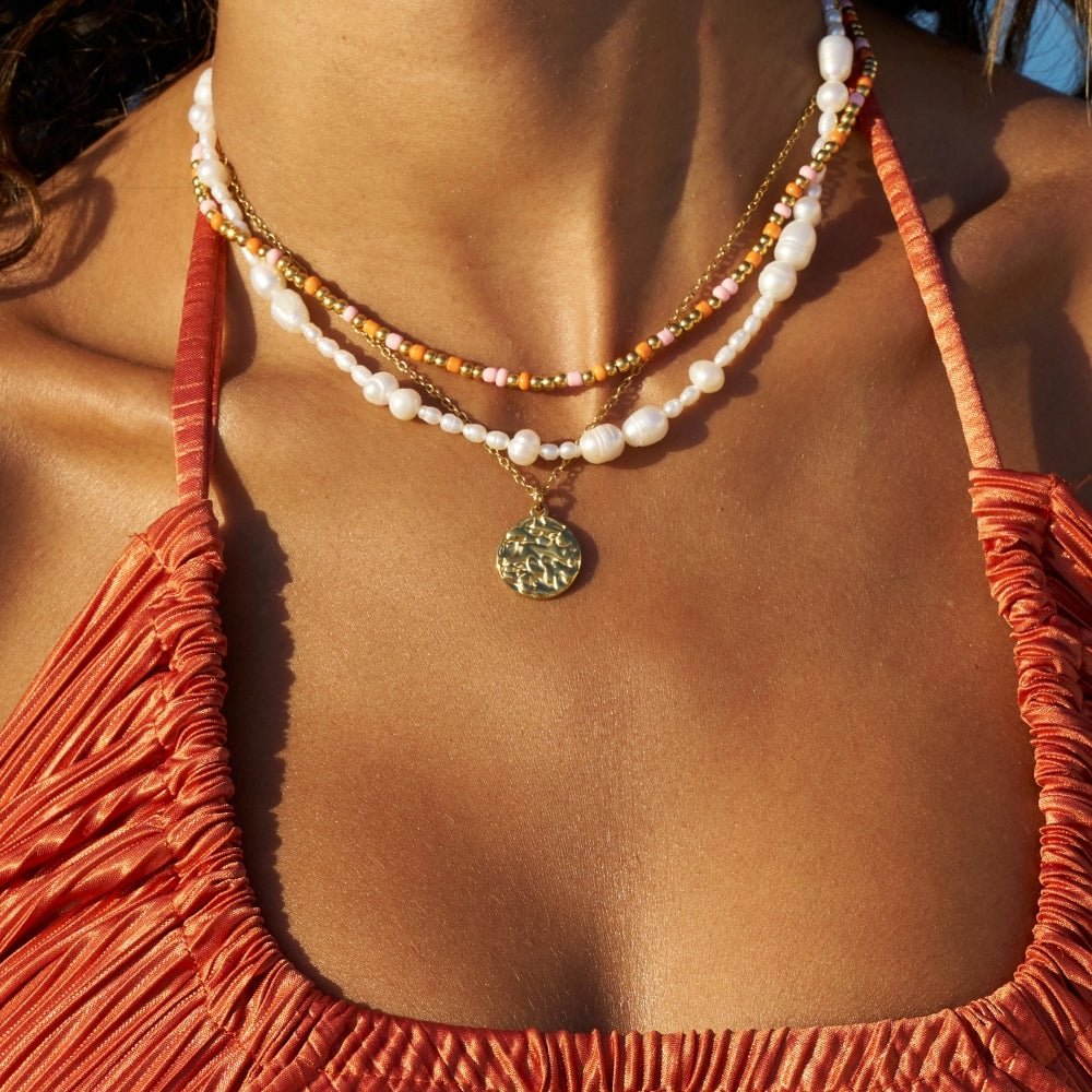 Sunset Glow Bead Necklace - Beautiful Earth Boutique