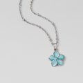 Turquoise Sakura Bloom Silver Necklace - Beautiful Earth Boutique