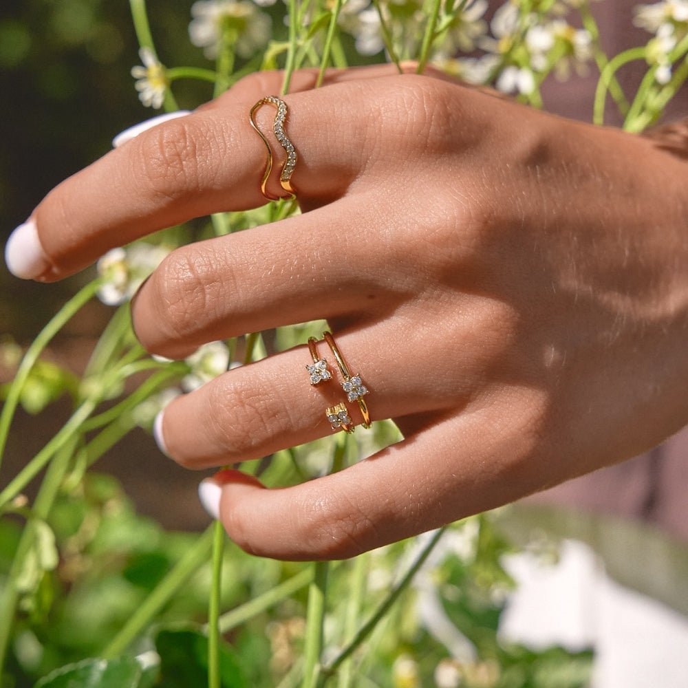 Twin Petal Gold Ring - Beautiful Earth Boutique