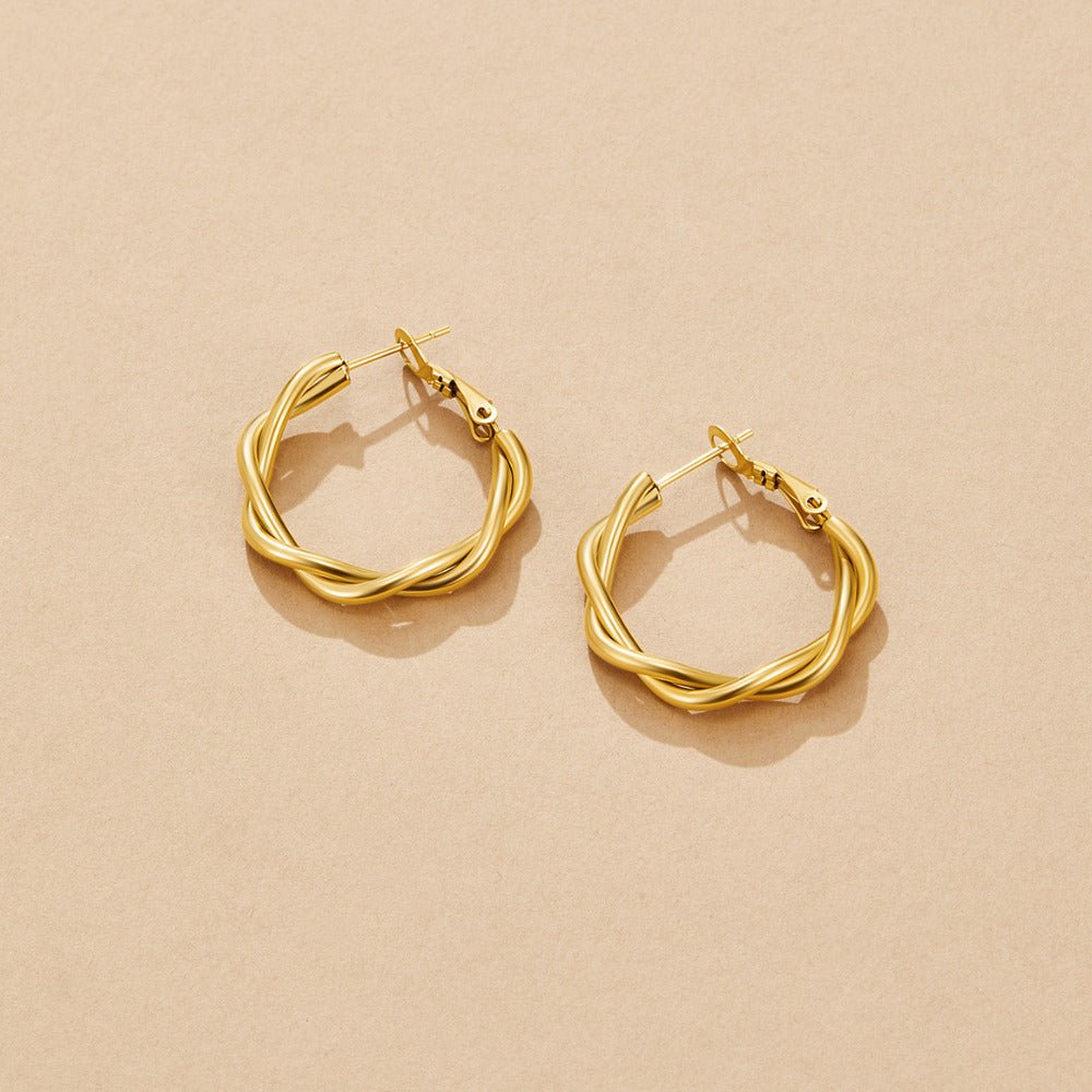 Twisted Celine Hoop Earrings - Beautiful Earth Boutique