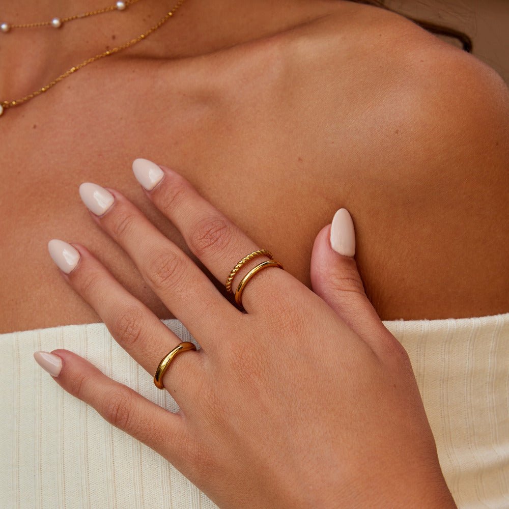 Twisted Tyra Gold Ring - Beautiful Earth Boutique