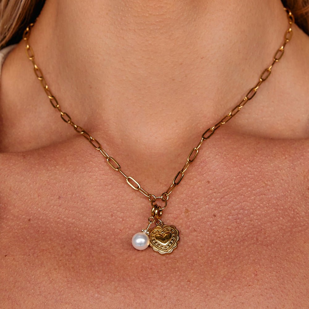 Vintage Gold Heart Charm - Beautiful Earth Boutique