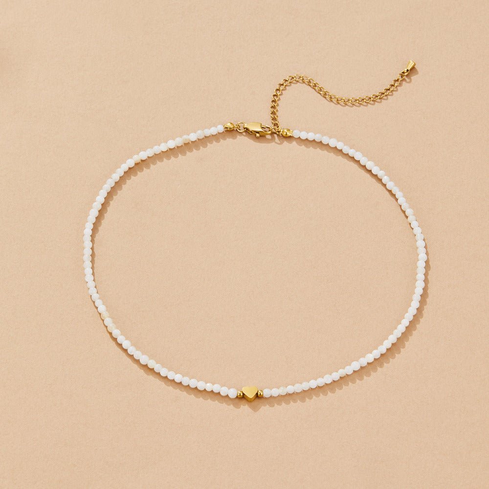 White Selene Bead Necklace - Beautiful Earth Boutique