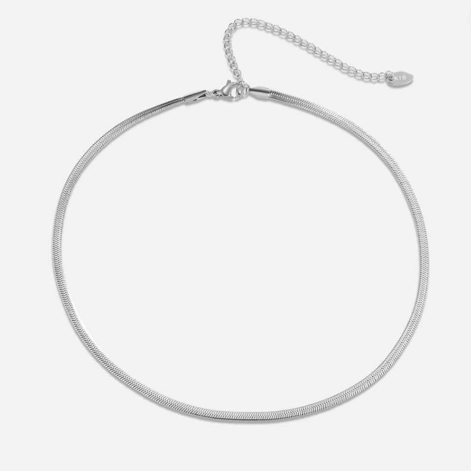 Sarya Snake Chain Silver Necklace - Beautiful Earth Boutique